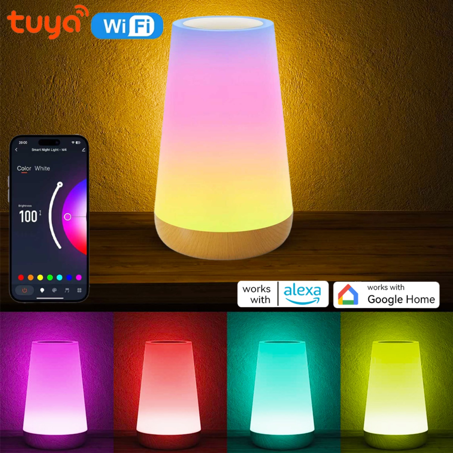 Rgb Desk Lamp Smart - USB Oplaadbare Tuya WiFi Slimme Tafellamp