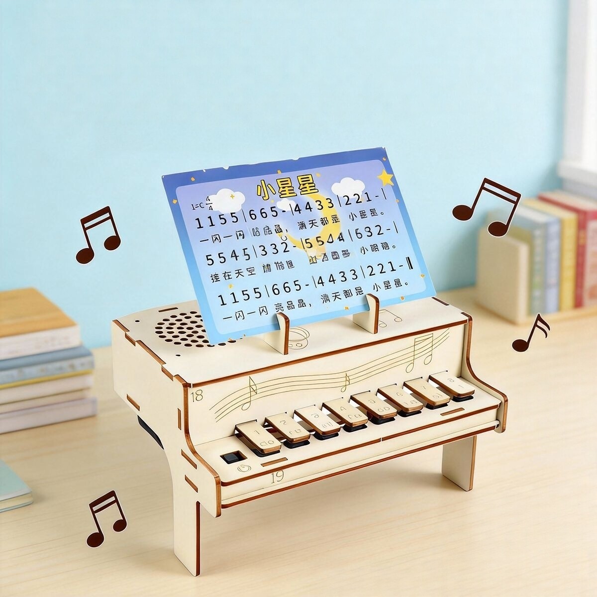 Diy Electronics Gadgets - DIY houten elektronische pianomodel STEM-montagekit Natuurkunde