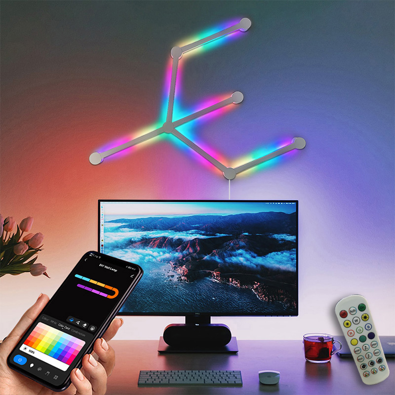 Rgb Desk Lamp Smart - RGB-lichtbalk, Bluetooth APP-bediening voor muziekritmesynchronisatie, DIY